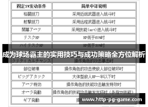 成为球场霸主的实用技巧与成功策略全方位解析