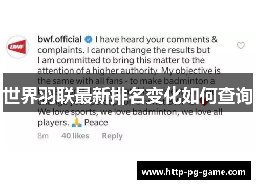 世界羽联最新排名变化如何查询